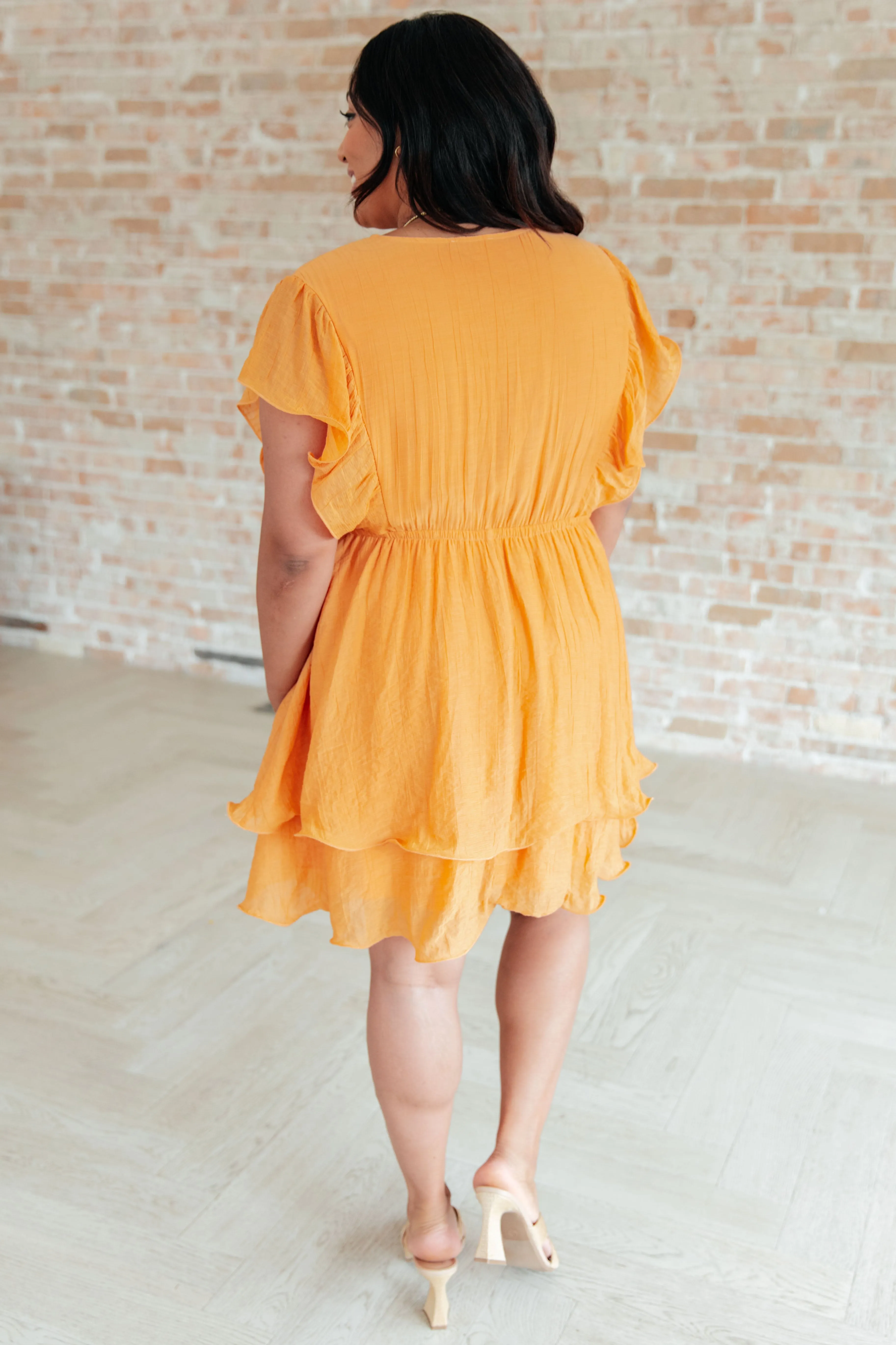 Salma Tiered Dress in Orange