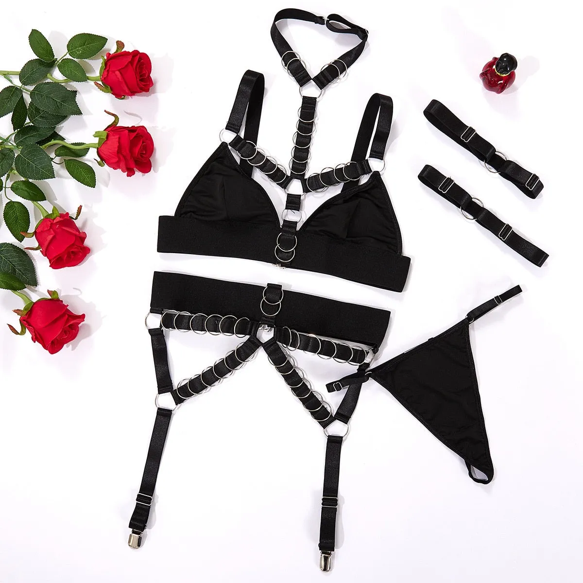 Sexy Women Luxury Fine Lingerie Erotic Bilizna Bra Suit Porn Thong Underwear