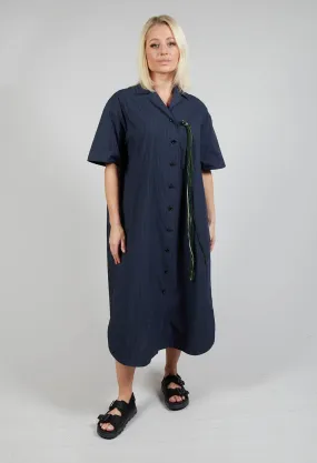 Shirt Dress in Navy Stripe