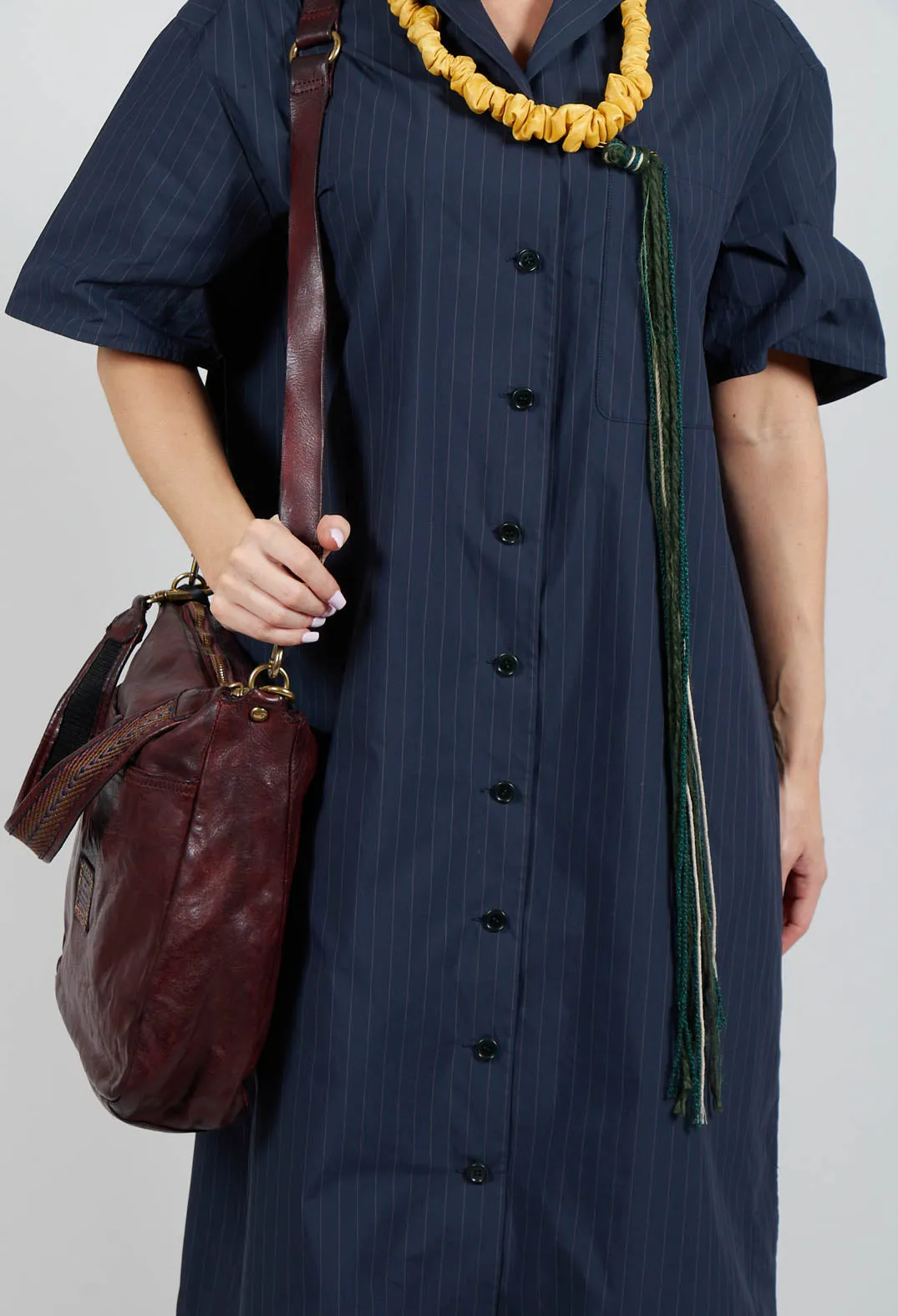 Shirt Dress in Navy Stripe