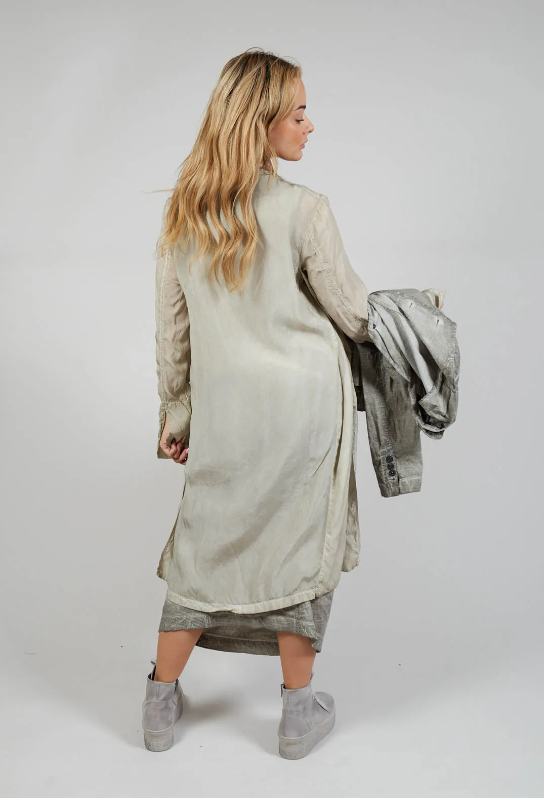 Shirt Dress in Straw Cloud