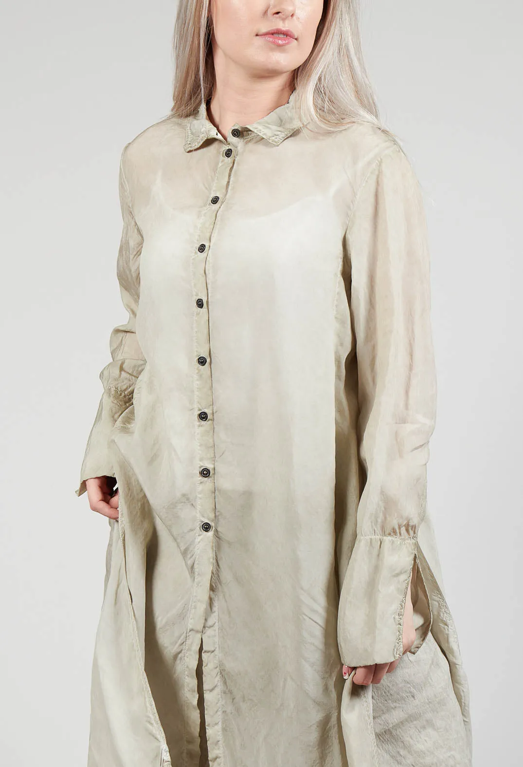 Shirt Dress in Straw Cloud