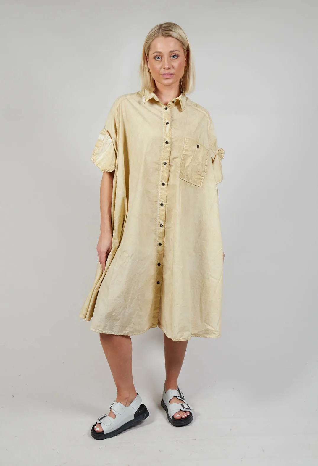 Shirt Dress in Wax Cloud