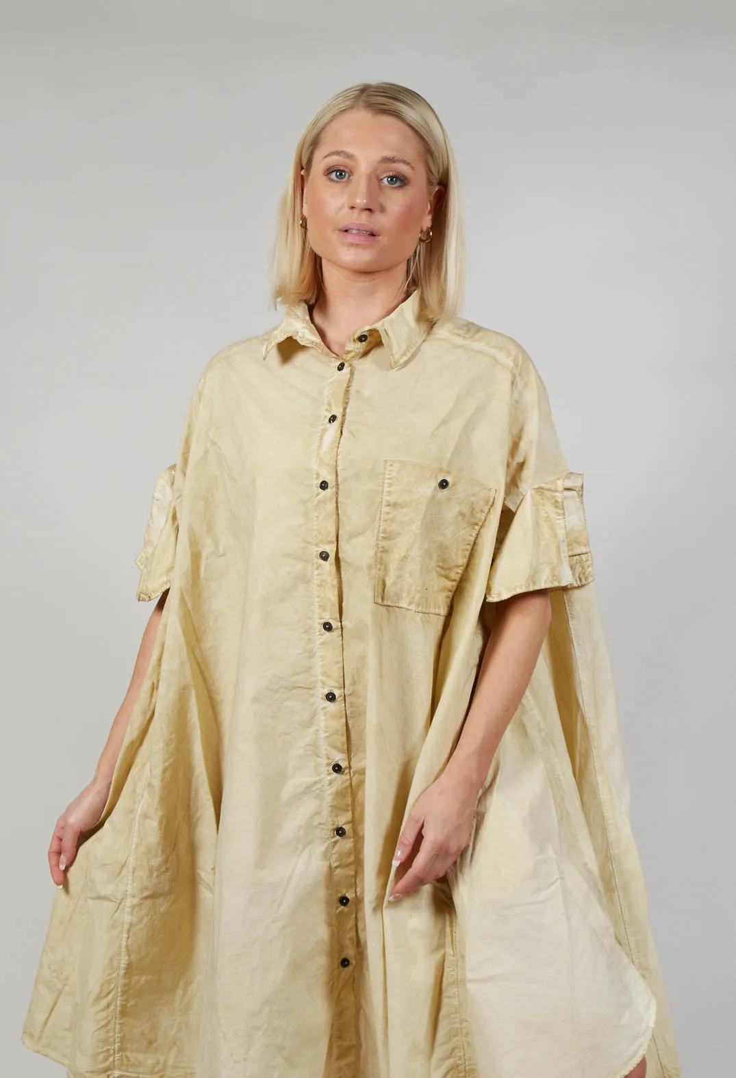 Shirt Dress in Wax Cloud