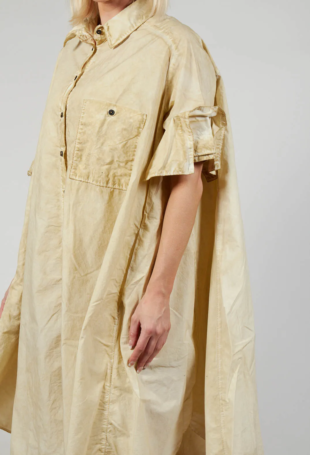 Shirt Dress in Wax Cloud