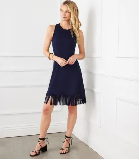 Sleeveless Fringe Hem Dress