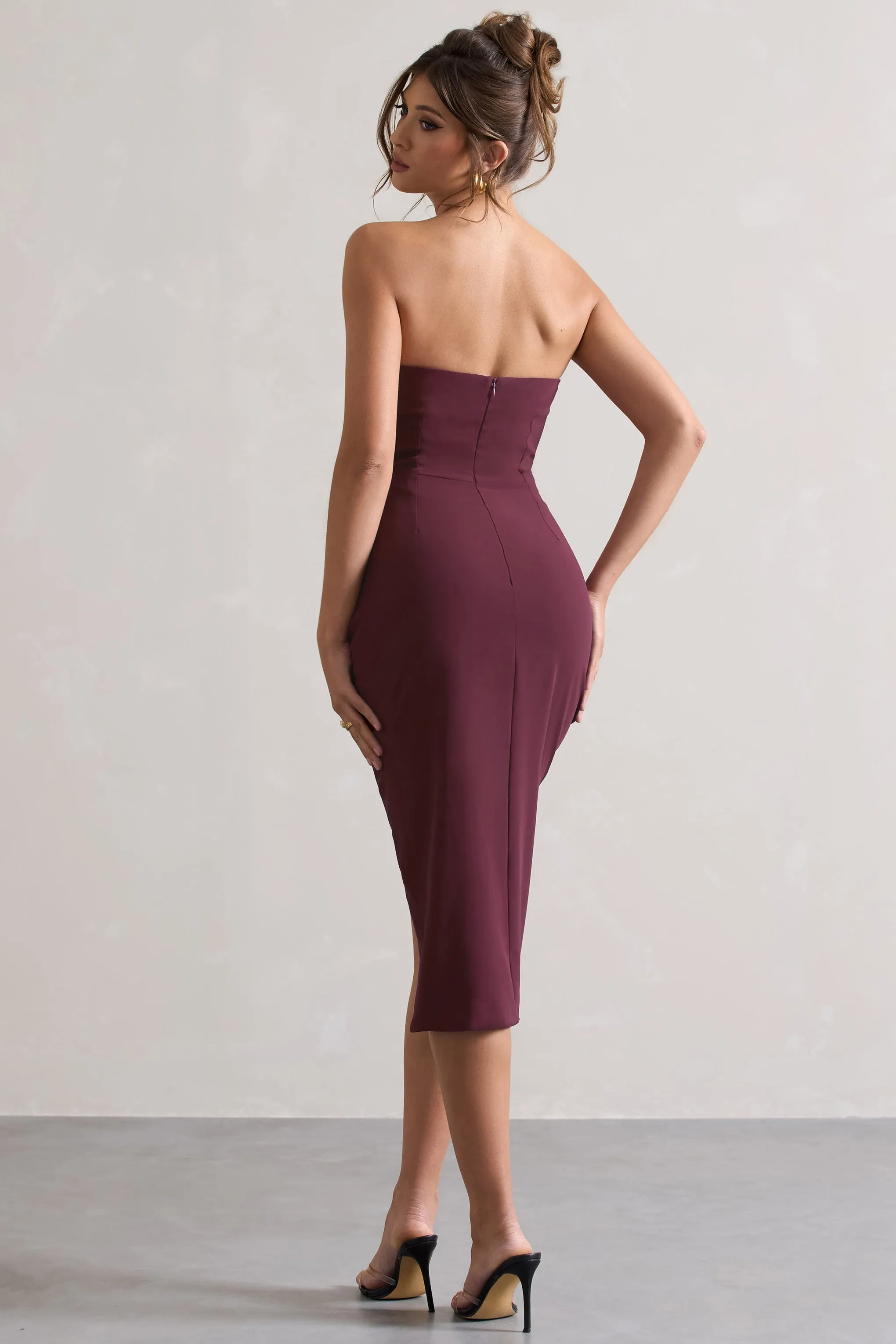 Soulmate | Plum Bandeau Midi dress