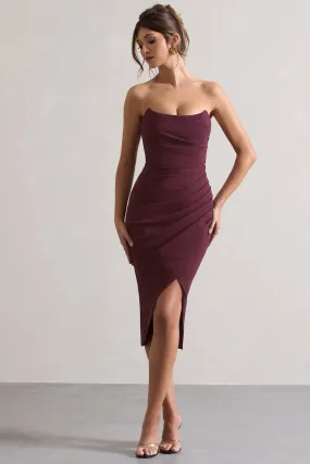 Soulmate | Plum Bandeau Midi dress