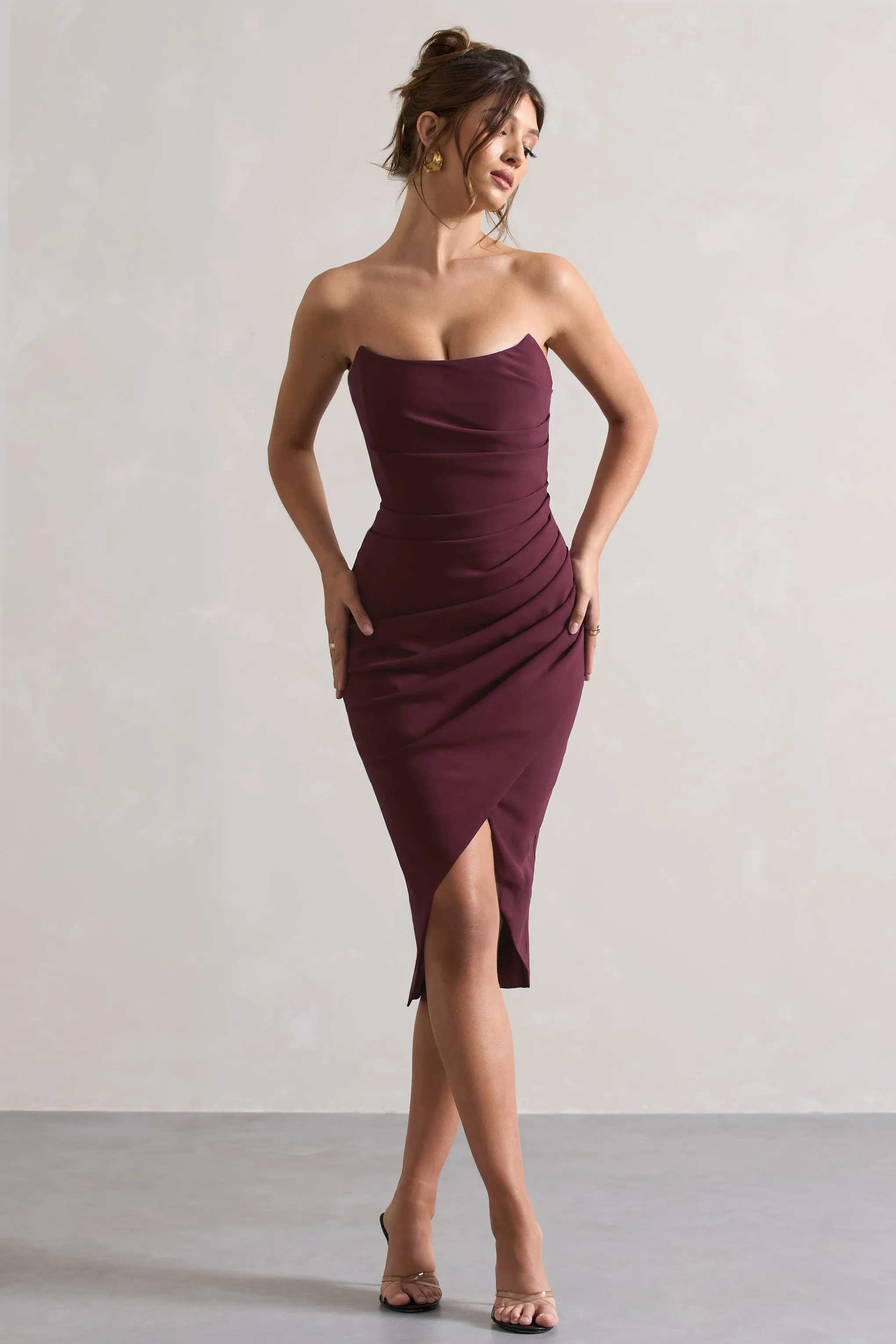 Soulmate | Plum Bandeau Midi dress