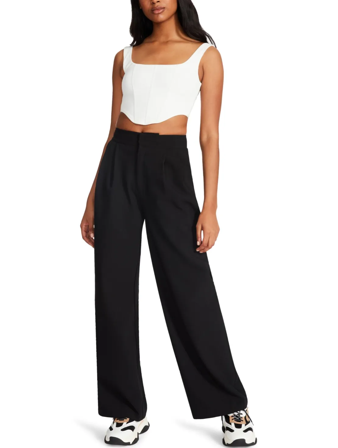 Steve Madden Black Wide Leg Isabella Trouser Dress Pants