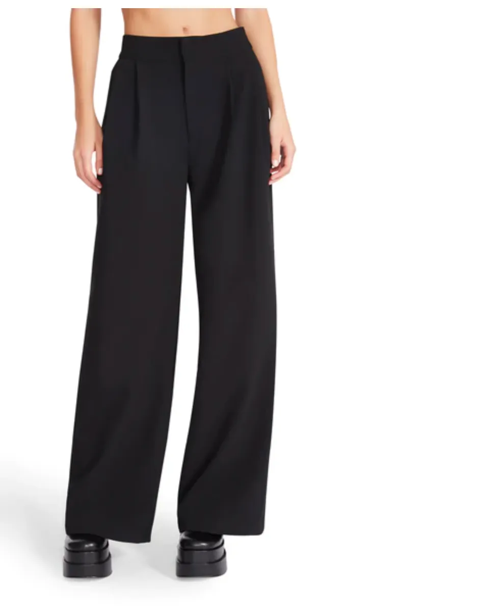 Steve Madden Black Wide Leg Isabella Trouser Dress Pants