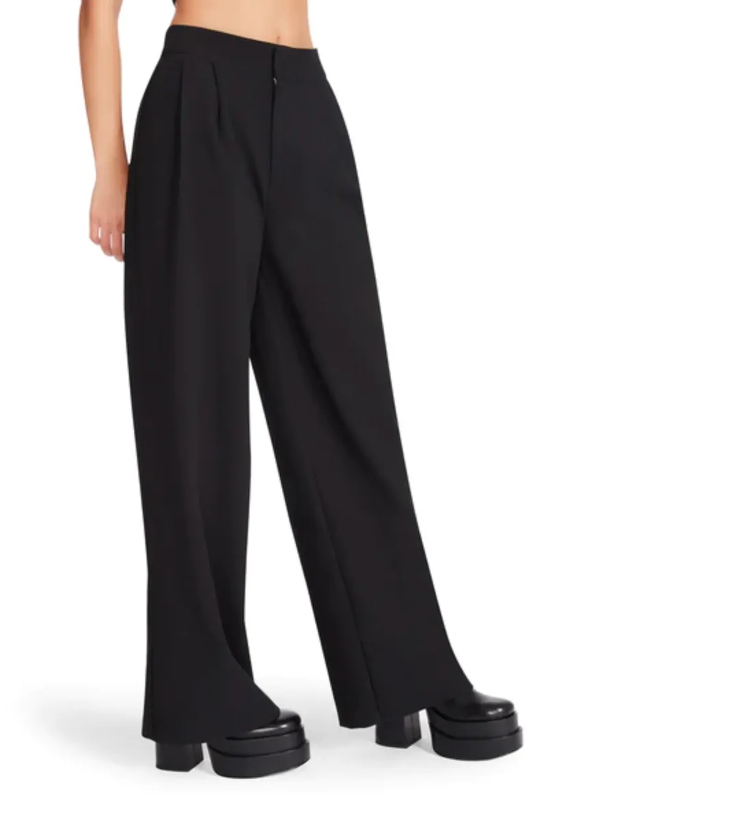 Steve Madden Black Wide Leg Isabella Trouser Dress Pants