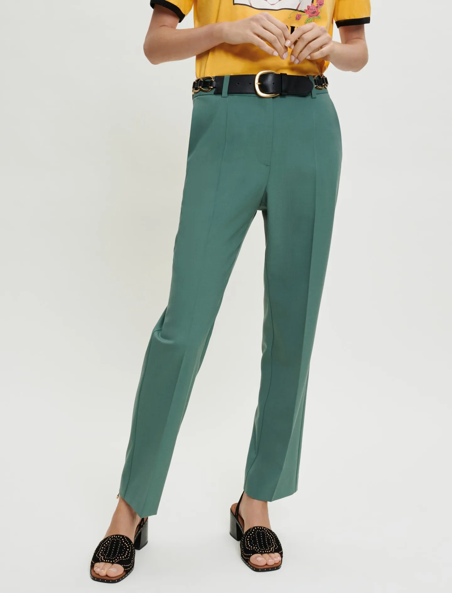 STRAIGHT-CUT TAILORED TROUSERS