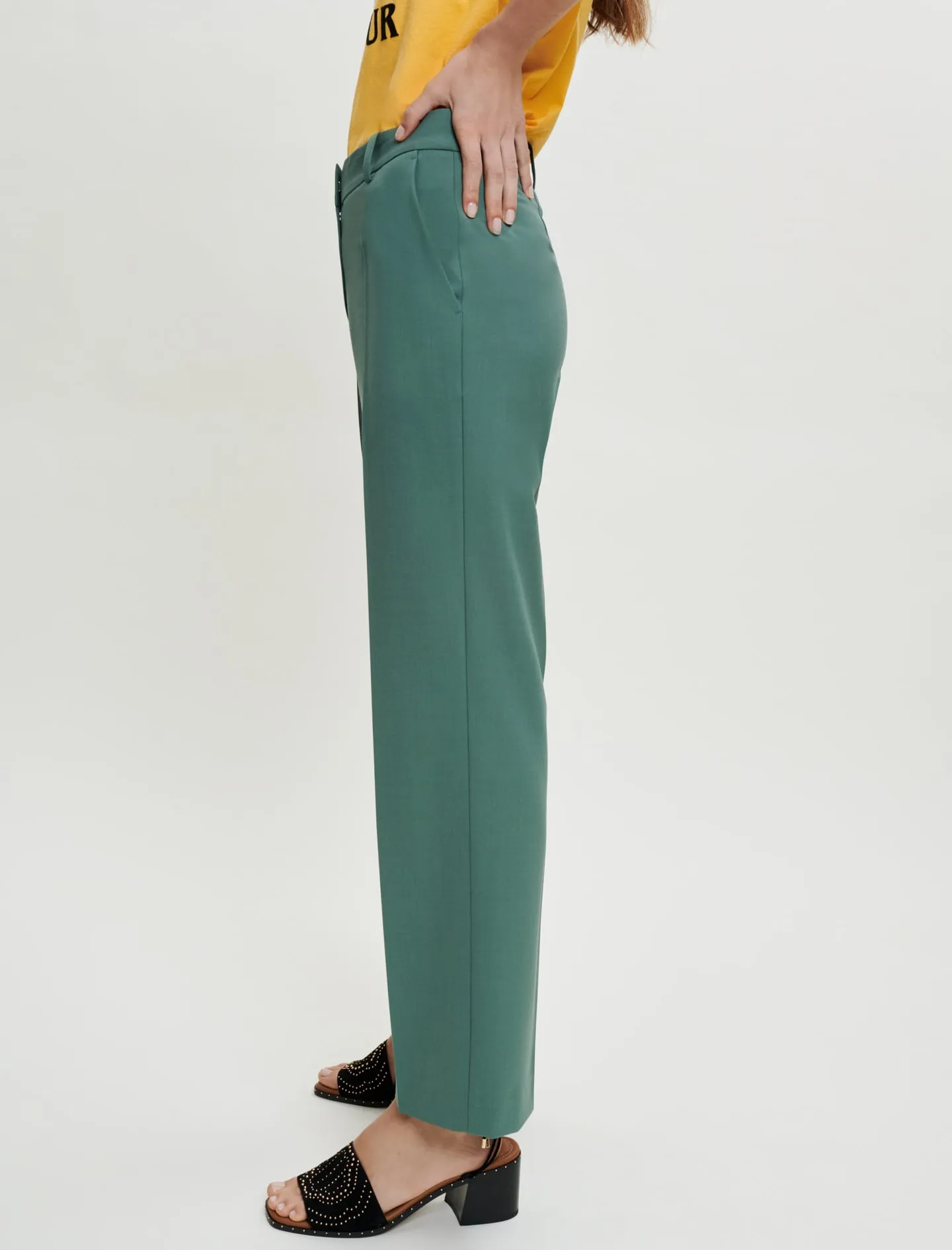 STRAIGHT-CUT TAILORED TROUSERS