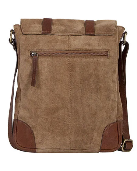 Sueded Leather Messenger Bag