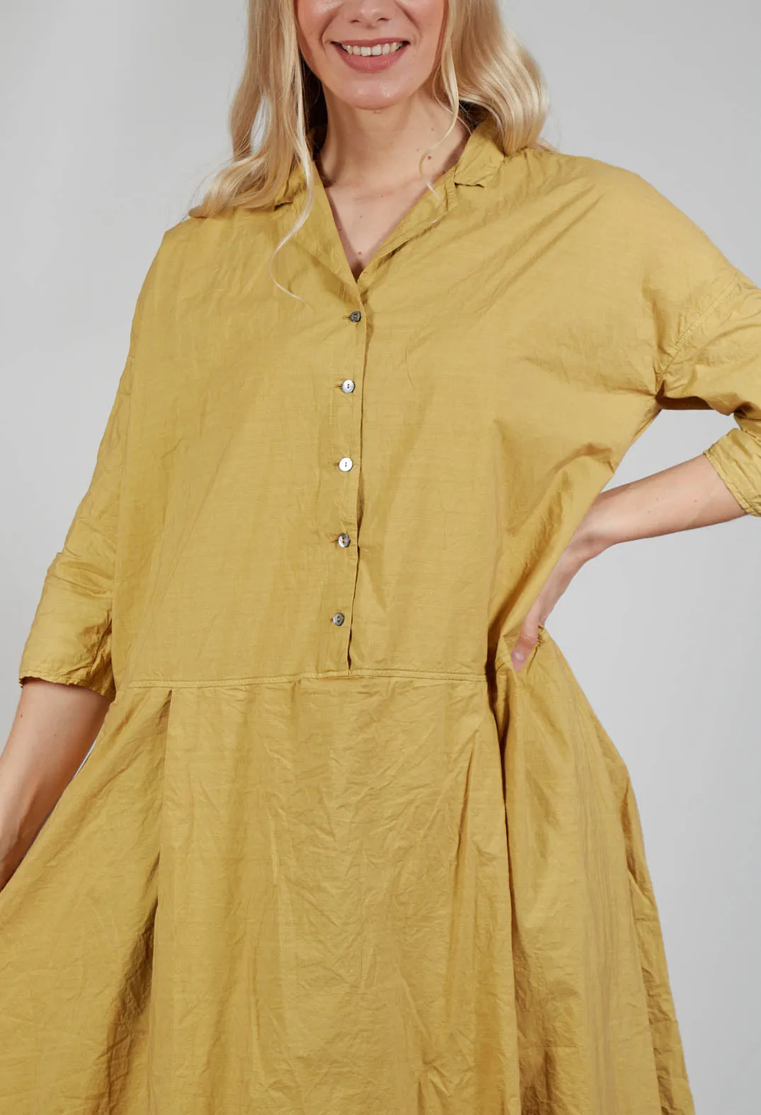 Tailored Collar Dress TC in Sun Yellow