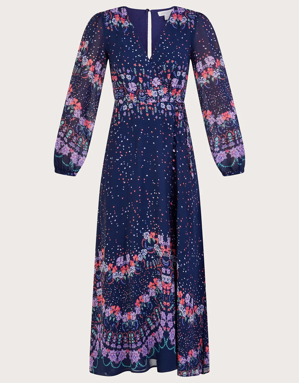 Talitha Print Wrap Dress with Sustainable Viscose Blue