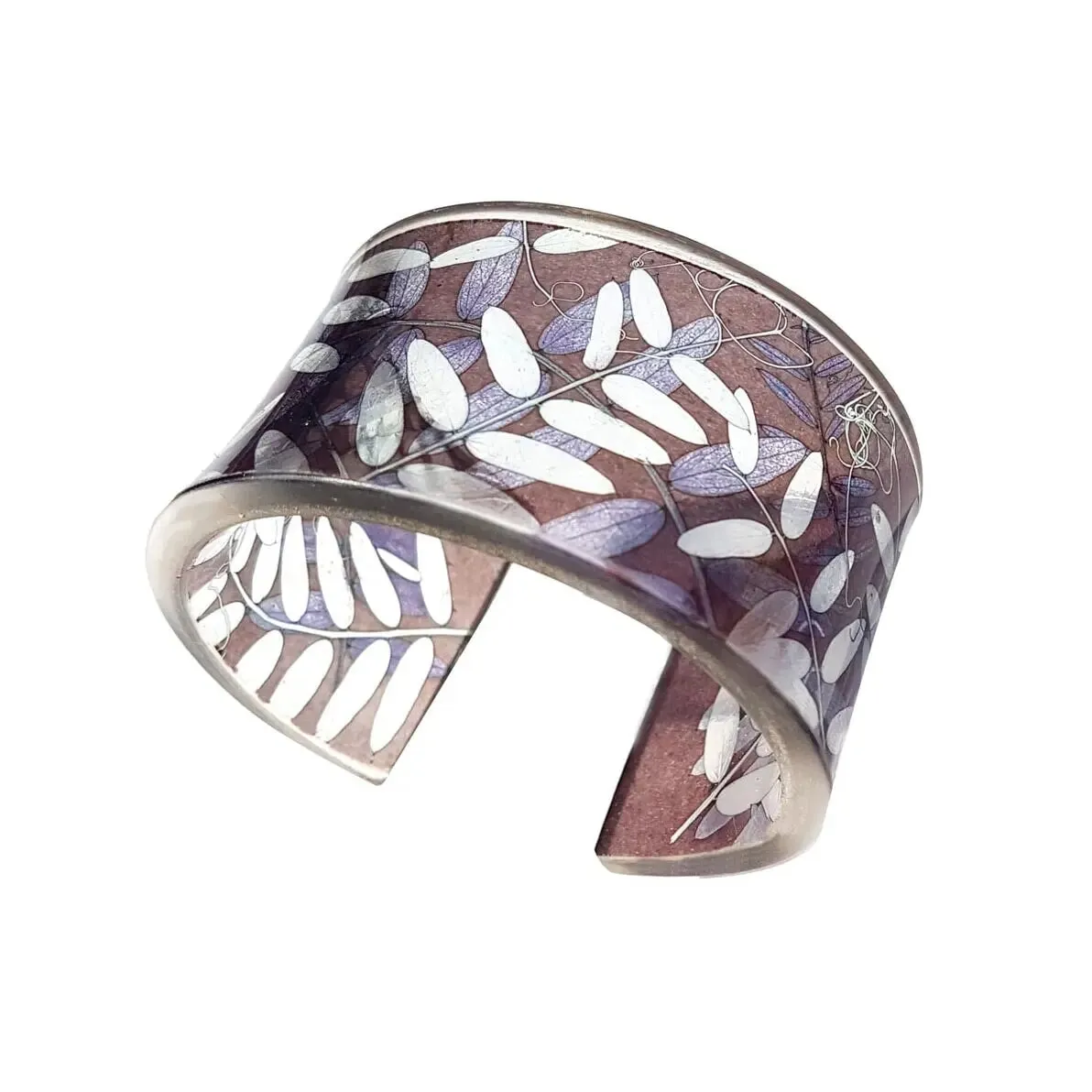 Taupe Vetch leaf Wide Cuff Bracelet