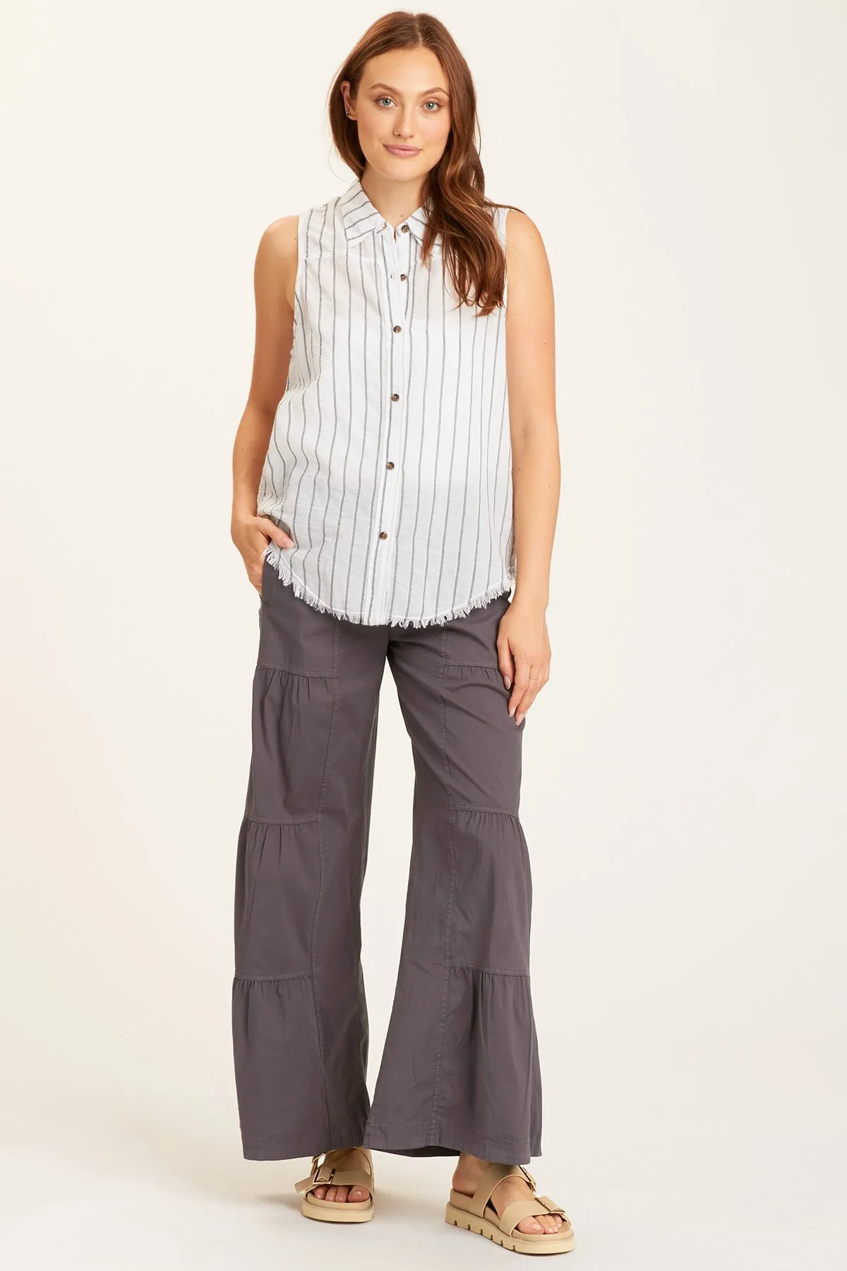 Terraced Wide Leg Pant