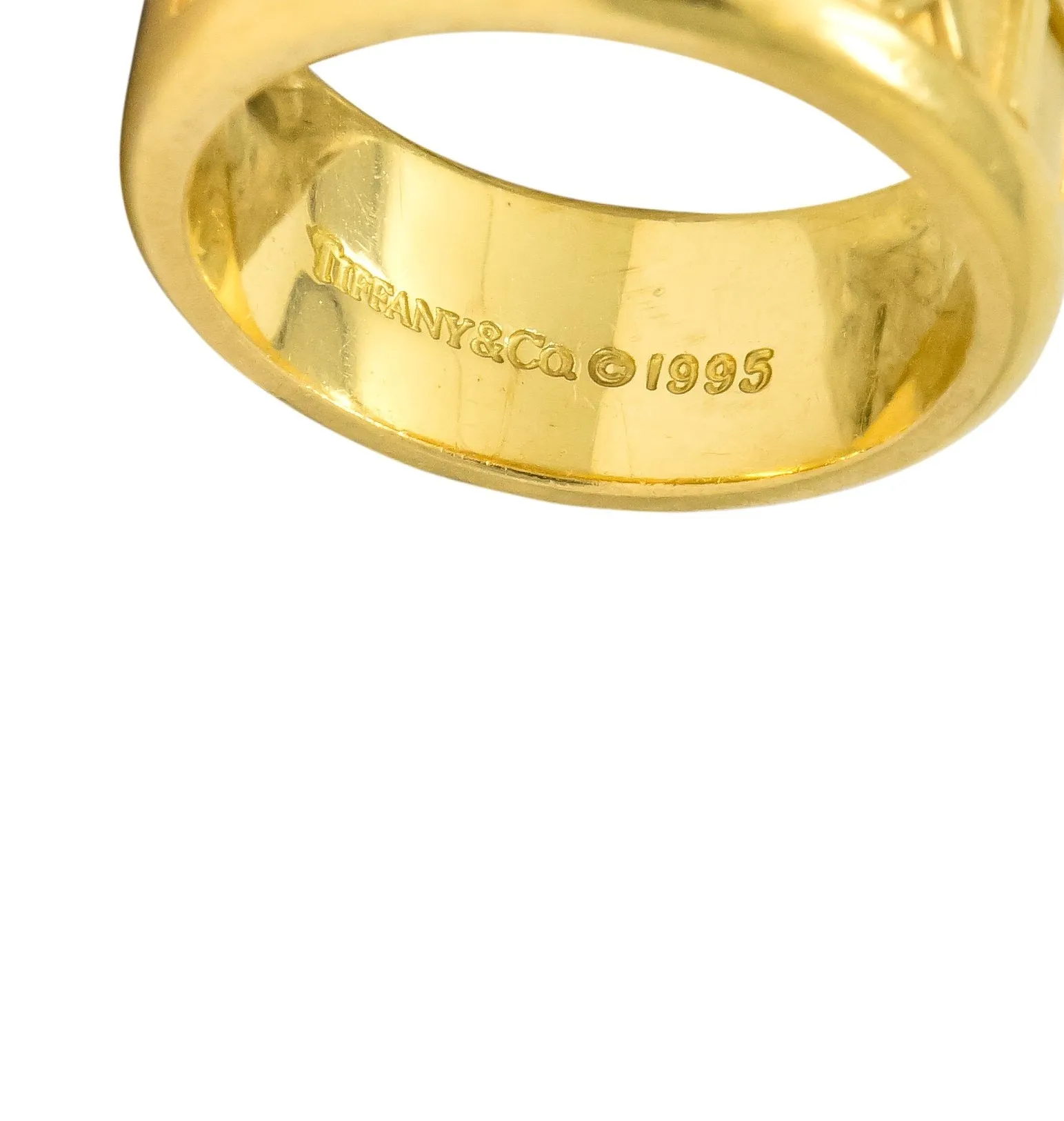 Tiffany & Co. 1995 18 Karat Gold Atlas Wide Band Ring Unisex