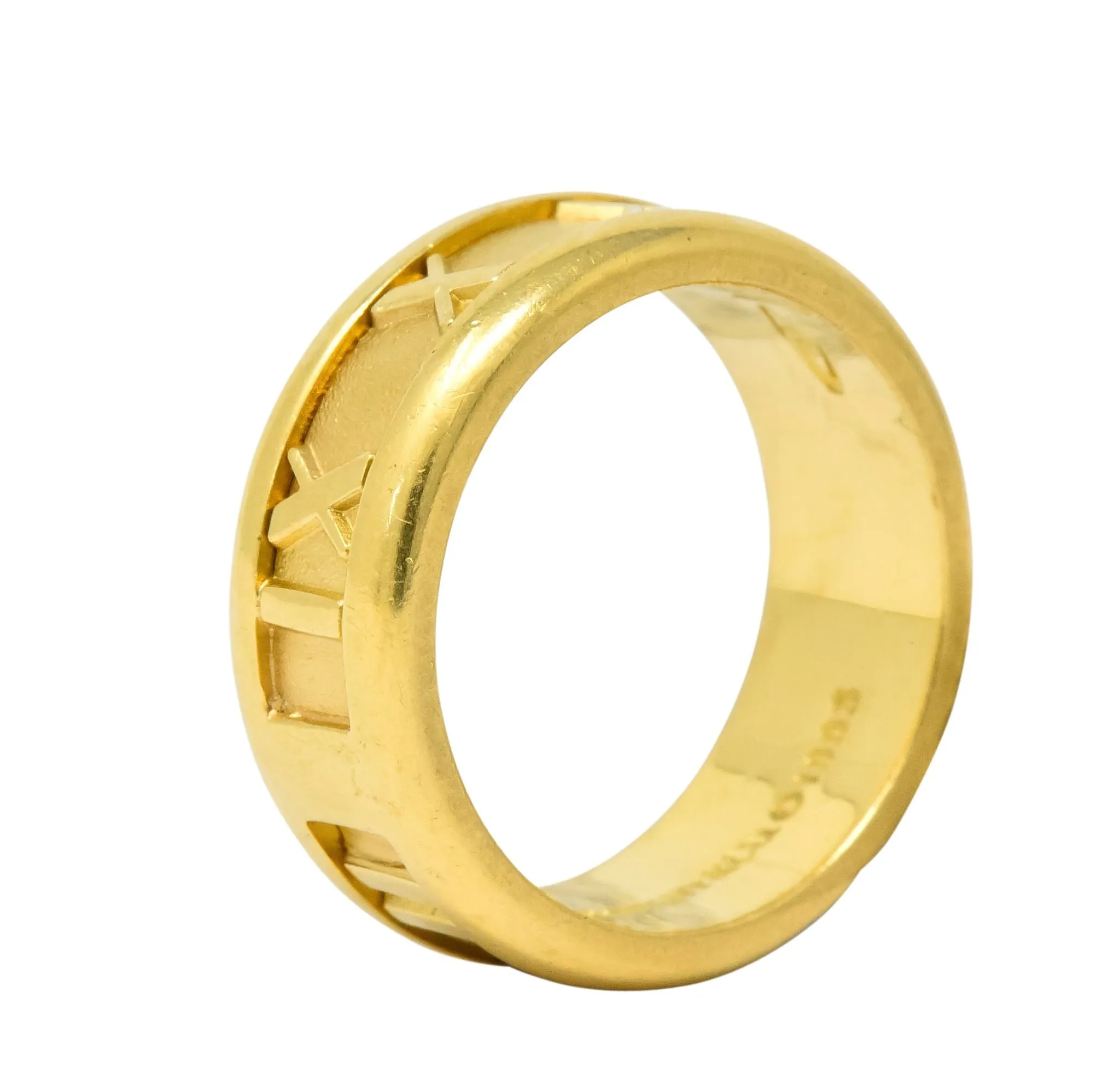 Tiffany & Co. 1995 18 Karat Gold Atlas Wide Band Ring Unisex