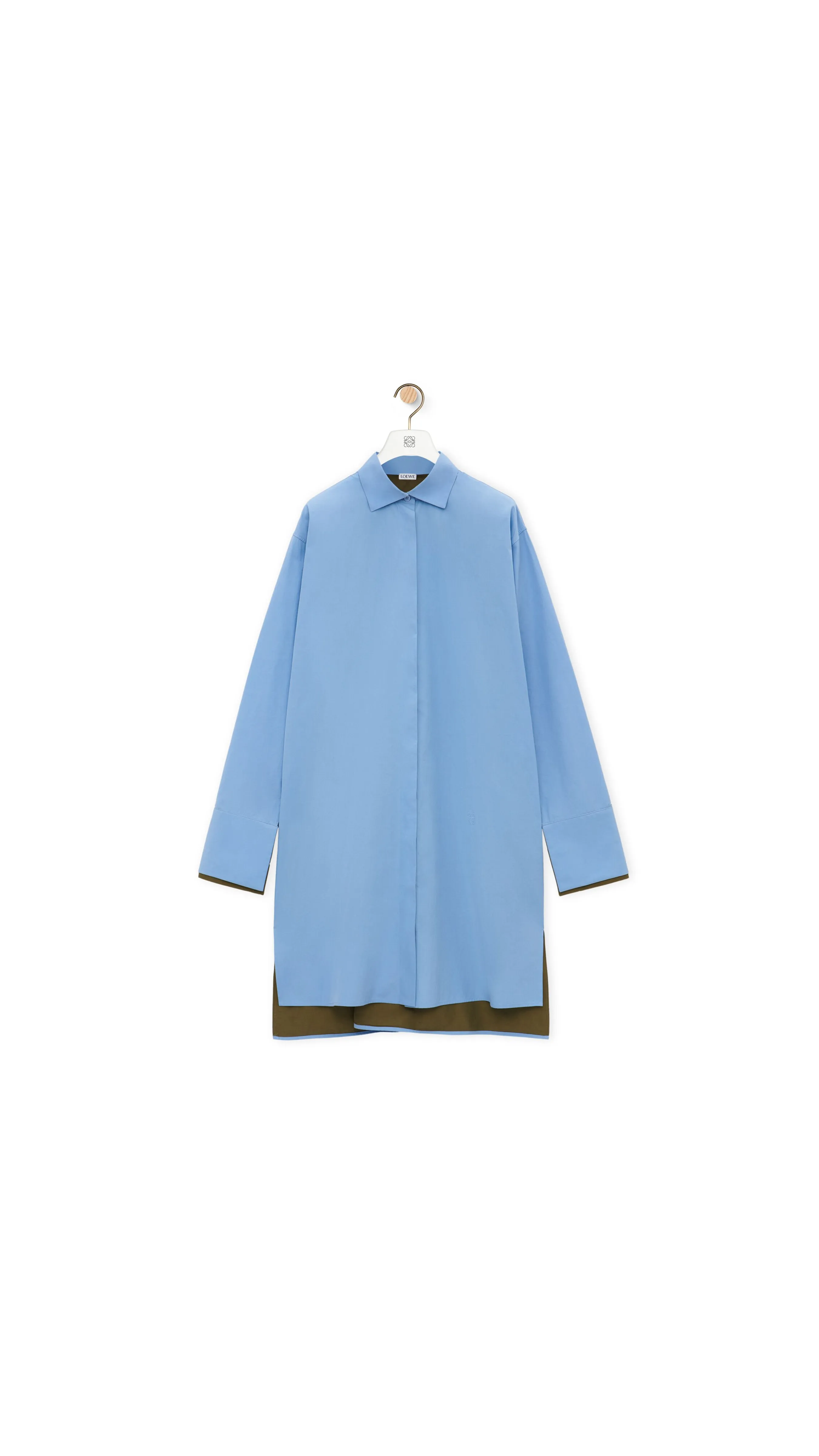 Turn-up Shirt Dress In Cotton - Blue