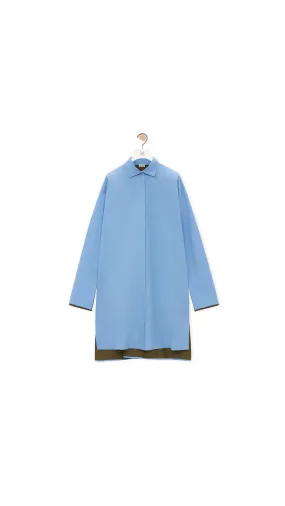 Turn-up Shirt Dress In Cotton - Blue