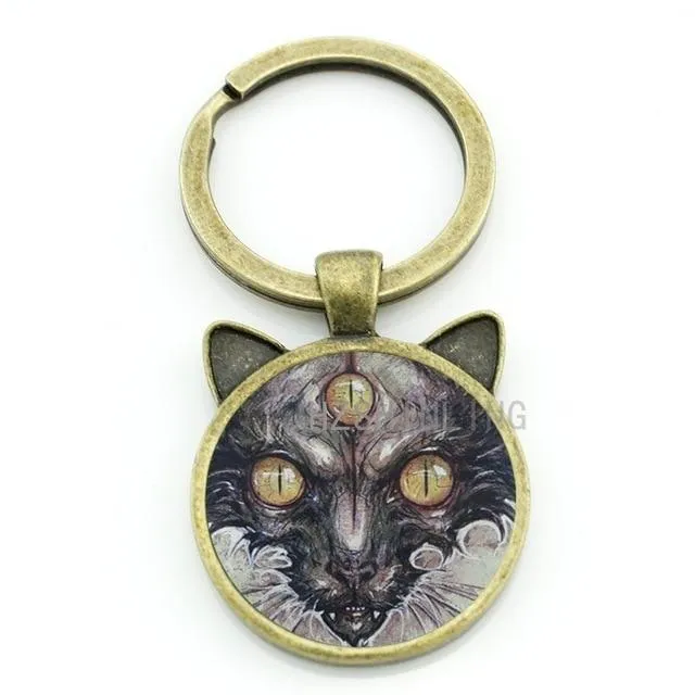 Vintage Cartoon Cuddly Wide-eyed Flashing Animal Pendant Keychain