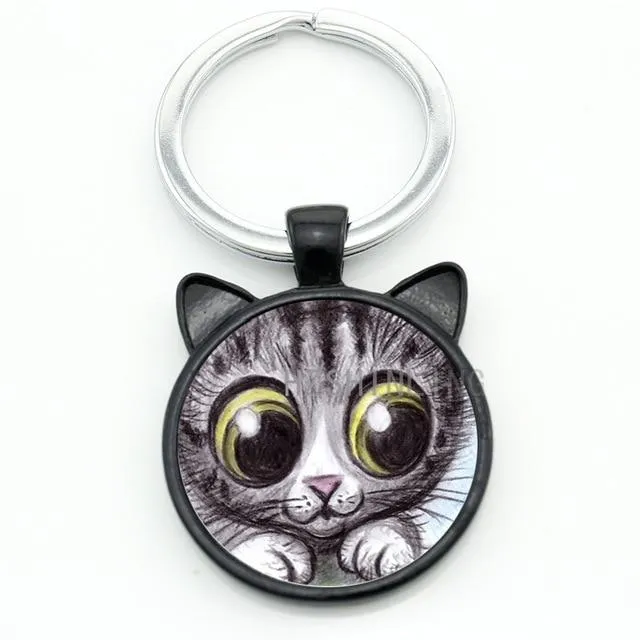 Vintage Cartoon Cuddly Wide-eyed Flashing Animal Pendant Keychain