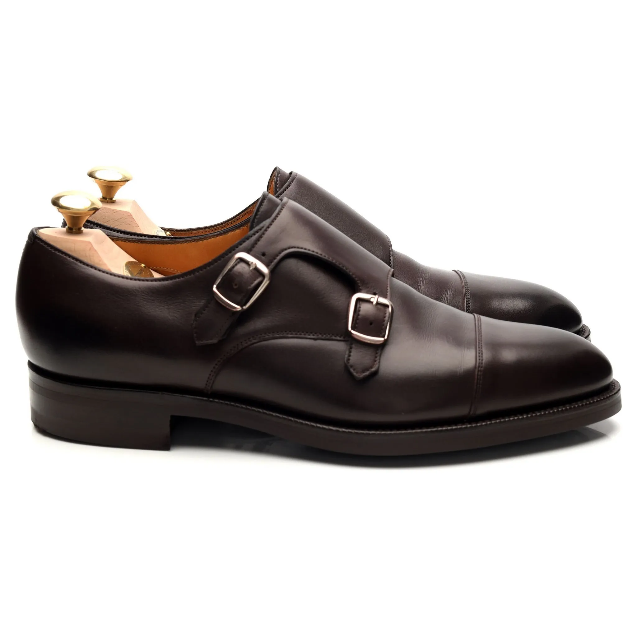 'Westminster' Dark Brown Leather Double Monk Strap UK 8.5 E