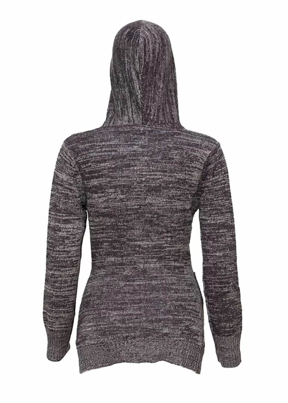 Womens Thigh Length Hooded Organic Cardigan