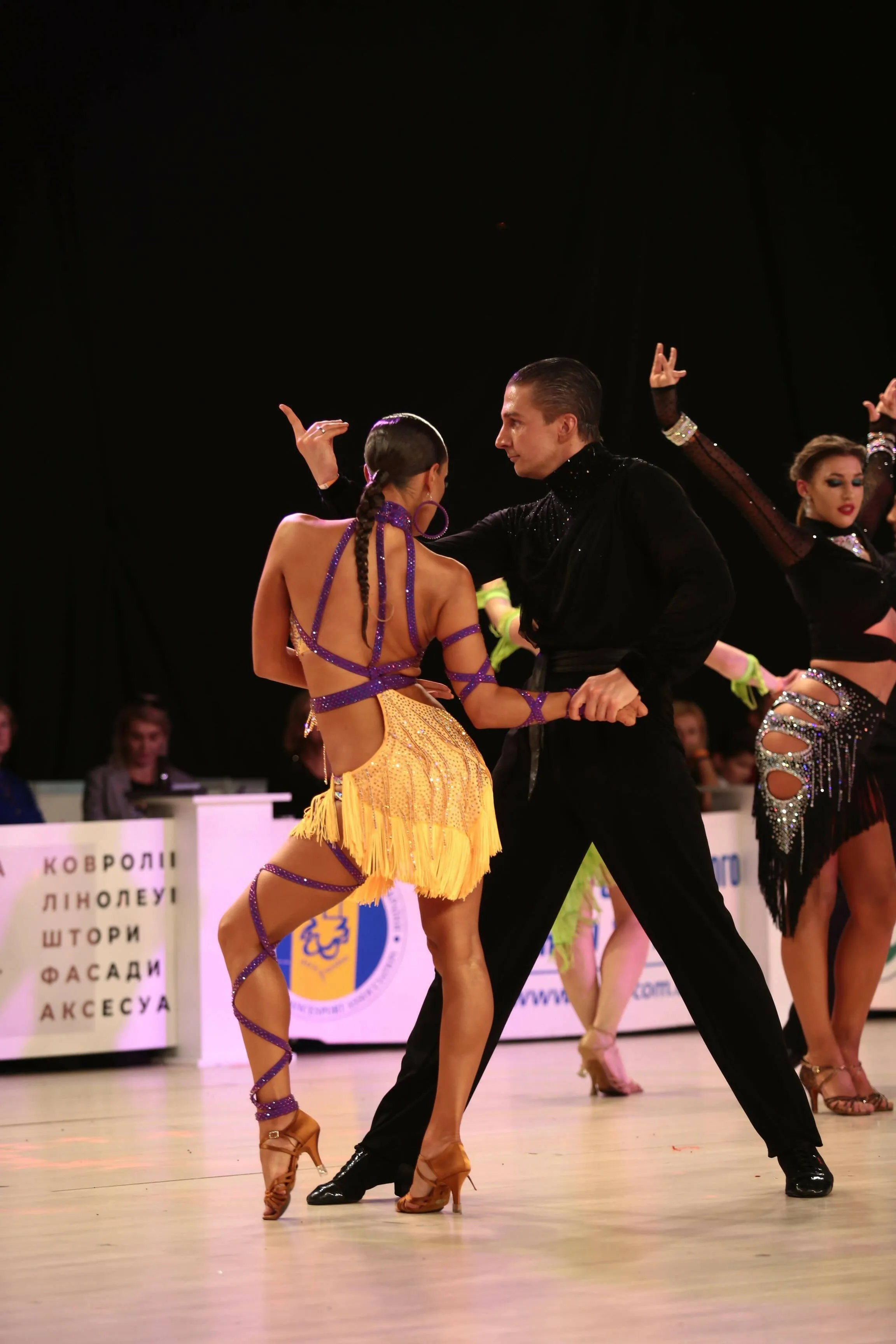 Yellow Latin Dress with Fringes