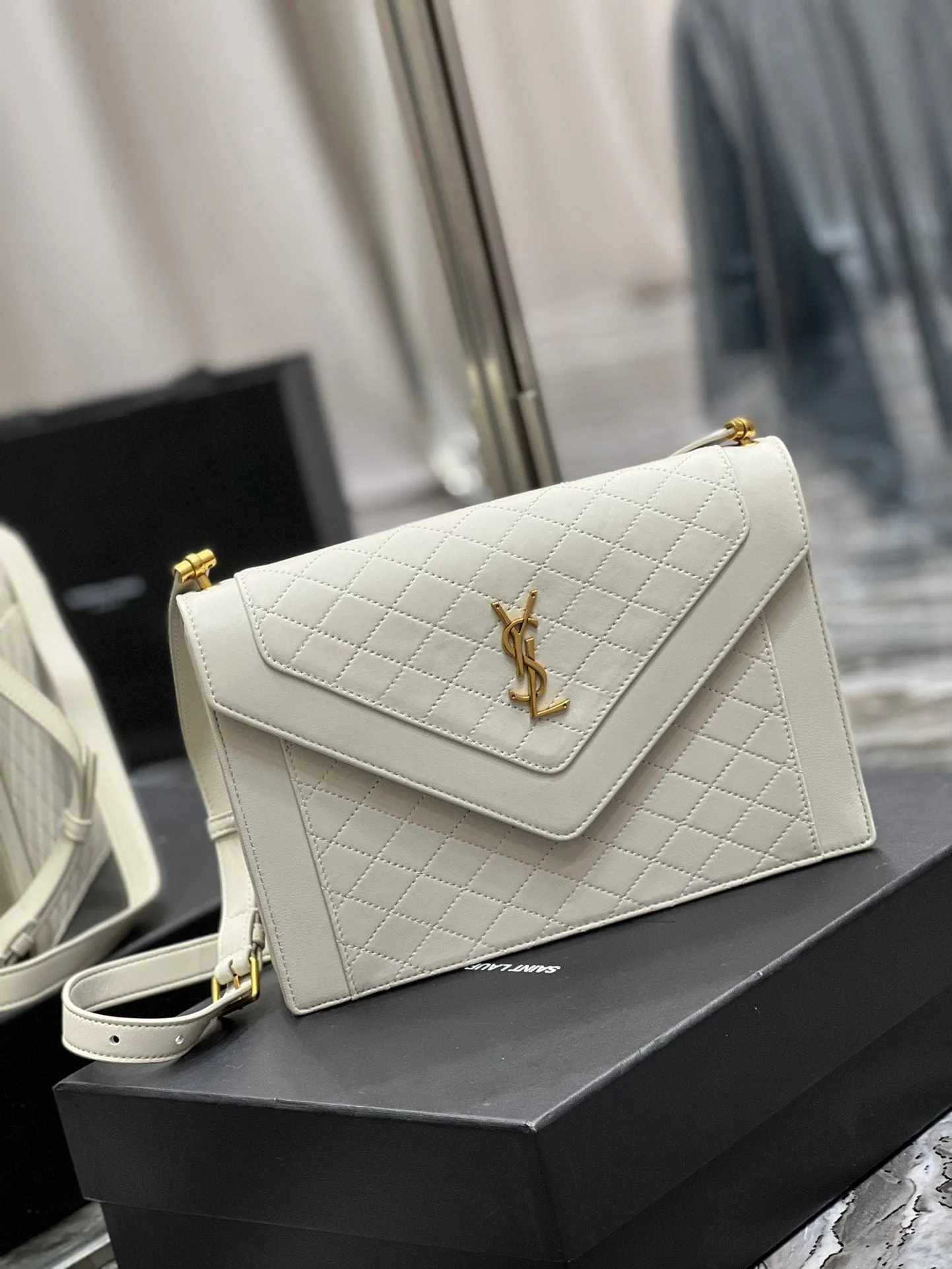 Yves Saint Laurent Gaby Satchel Bag In White