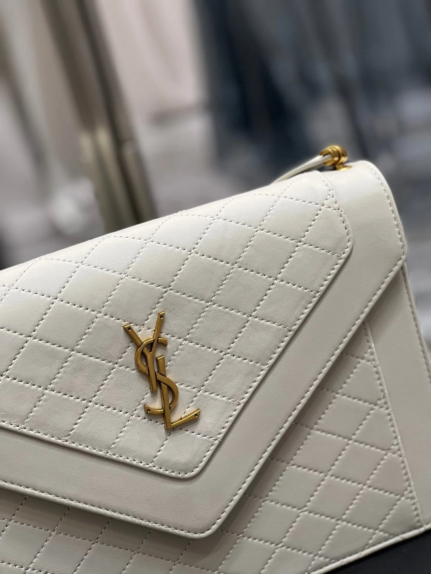 Yves Saint Laurent Gaby Satchel Bag In White