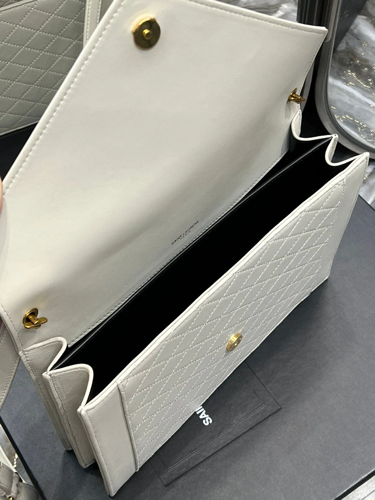 Yves Saint Laurent Gaby Satchel Bag In White