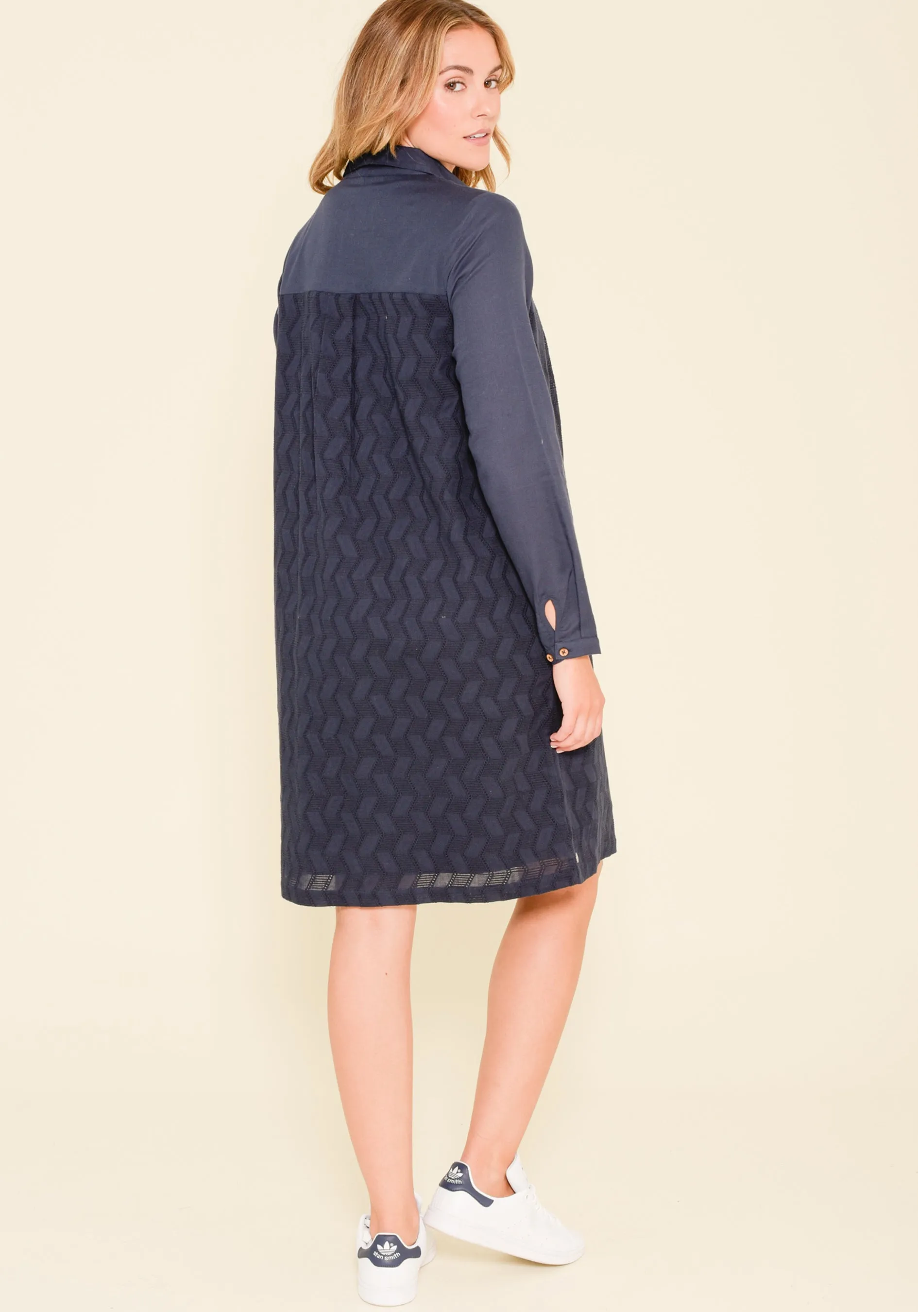 Zig Zag Broderie Shirt Dress